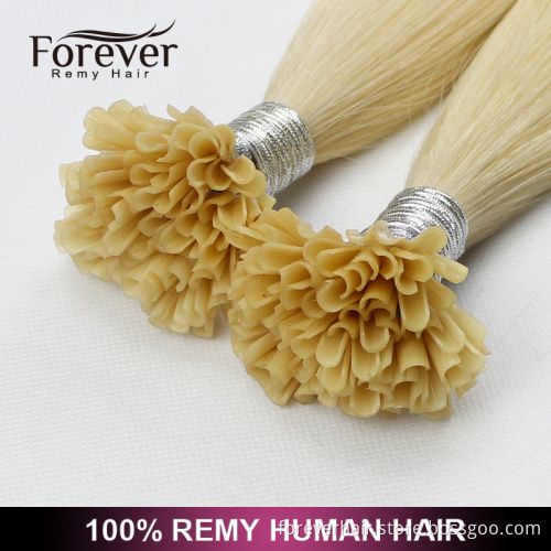 Forever Top High Wholesale Best Kertain Blond 100 Brazilian Remy Human #613 Keratin Bonded Cheap u tip hair